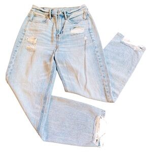 American Eagle Distressed Highest Rise 90’s Boyfriend Jeans Size 2 100% Cotton